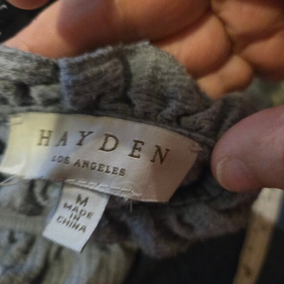 Hayden Los Angeles Women’s Top Size M Blue Ruffle Trim Textured Blouse - Picture 3 of 7